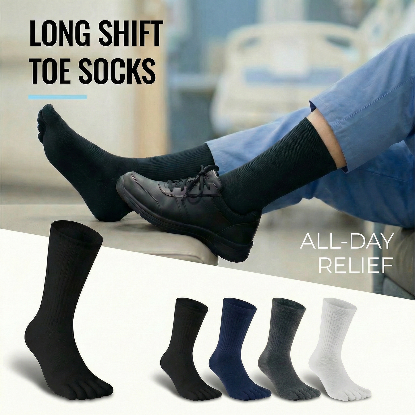 Tactical 24/7 Long Standing Recovery Toe Socks